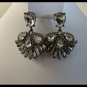 Vintage Rhinestone Chandelier Fan Earrings